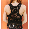 Lucky & Blessed Womens Fringe Sleeveless Blouse Black - TO1253-BLK