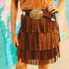 Lucky & Blessed Womens Fringe Tier Skirt