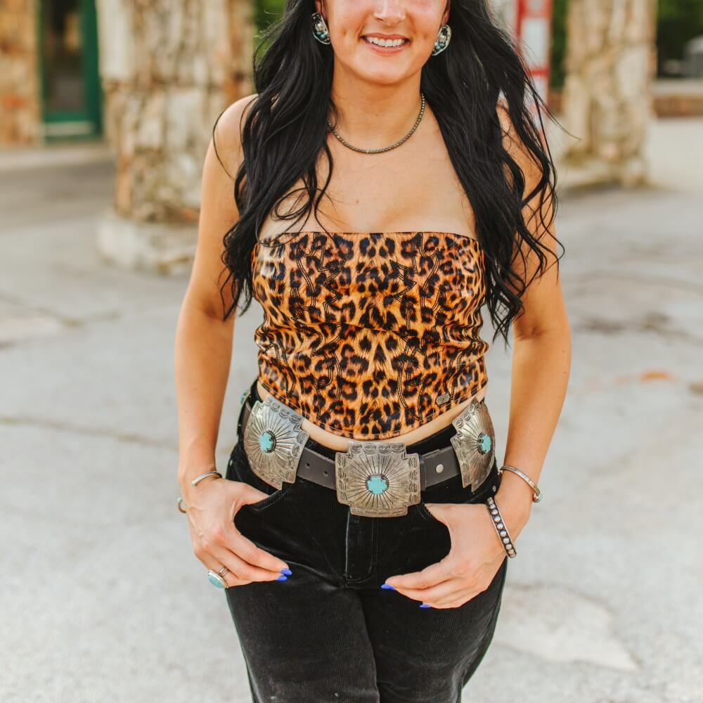 Lucky & Blessed Womens Leather Boot Stitch Embroider Corset Top