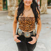 Lucky & Blessed Womens Leather Boot Stitch Embroider Corset Top