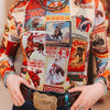 Lucky & Blessed Womens Long Sleeve Mesh Blouse Collage Printed - TO1073-3COL