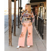 Lucky & Blessed Womens Printed Long Sleeve Blouse Pink Collage - TO1073-PKCOL