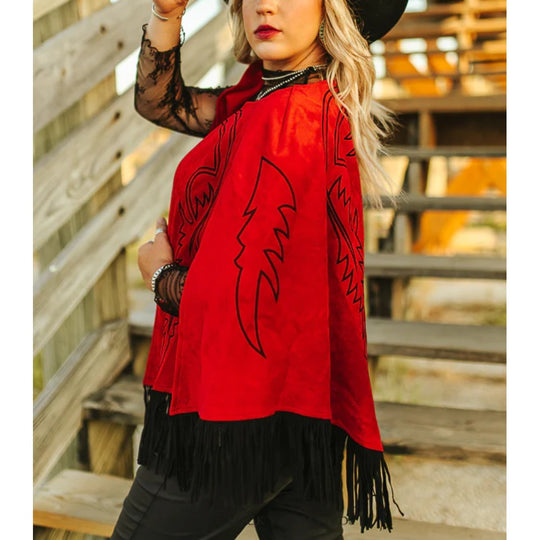 Lucky & Blessed Womens Red Cape | Outerwear | Shop Online