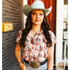 Lucky & Blessed Womens Rodeo Blouse Western Beige - TO1226-WSTBE