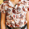 Lucky & Blessed Womens Rodeo Blouse Western Beige - TO1226-WSTBE
