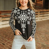 Lucky & Blessed Womens Stretch Aztec Blouse