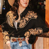 Lucky & Blessed Womens Western Camel Embroidered Shirt