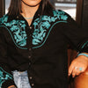 Lucky & Blessed Womens Western Embroidered Shirt