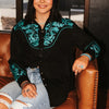 Lucky & Blessed Womens Western Embroidered Shirt