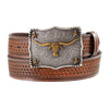 M&F Mens 3D Western Belt Brown - D100021302