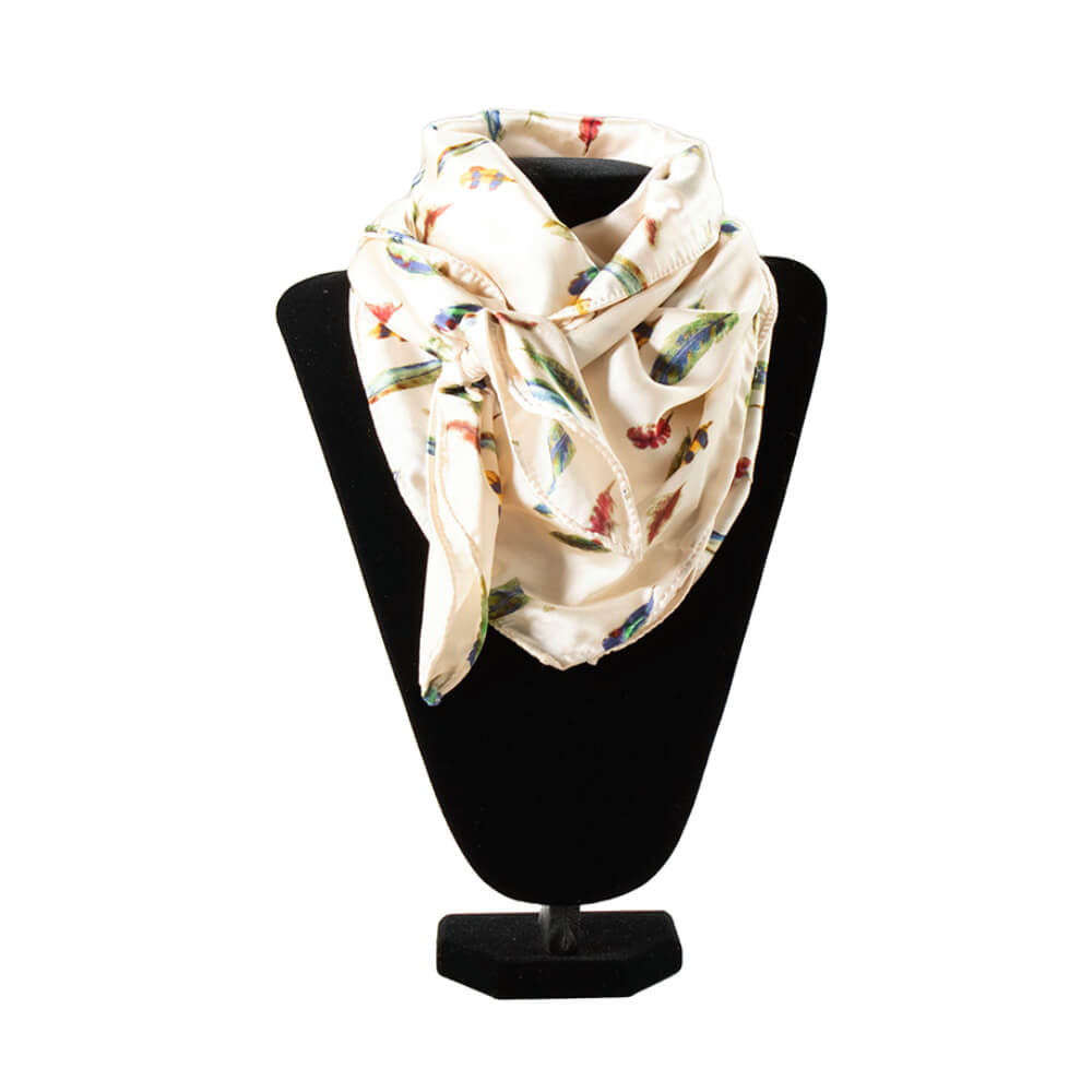 Feather Rag M&F Western Womens Pastel Feather Print Wild Rag White