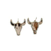M&F Western Womens Silver Strike Cow Earrings