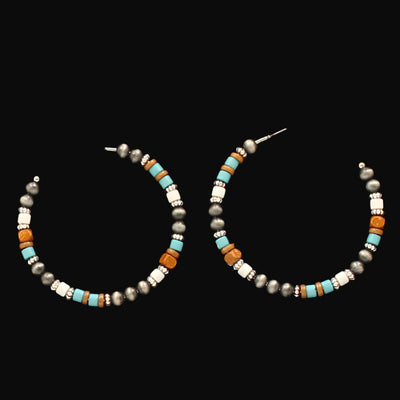 M&F Western Womens Silver Strike Hoop Earrings