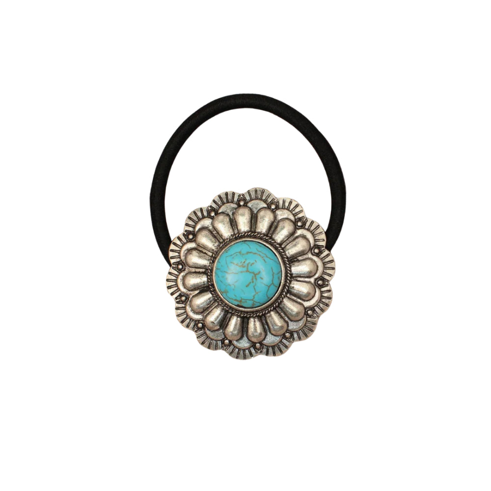 M&F Western Womens Blazin Roxx Flower Concho Stone Hair Tie