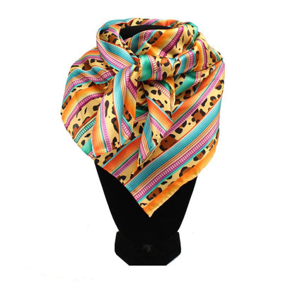 M&F Western Womens Striped Leopard Wild Rag