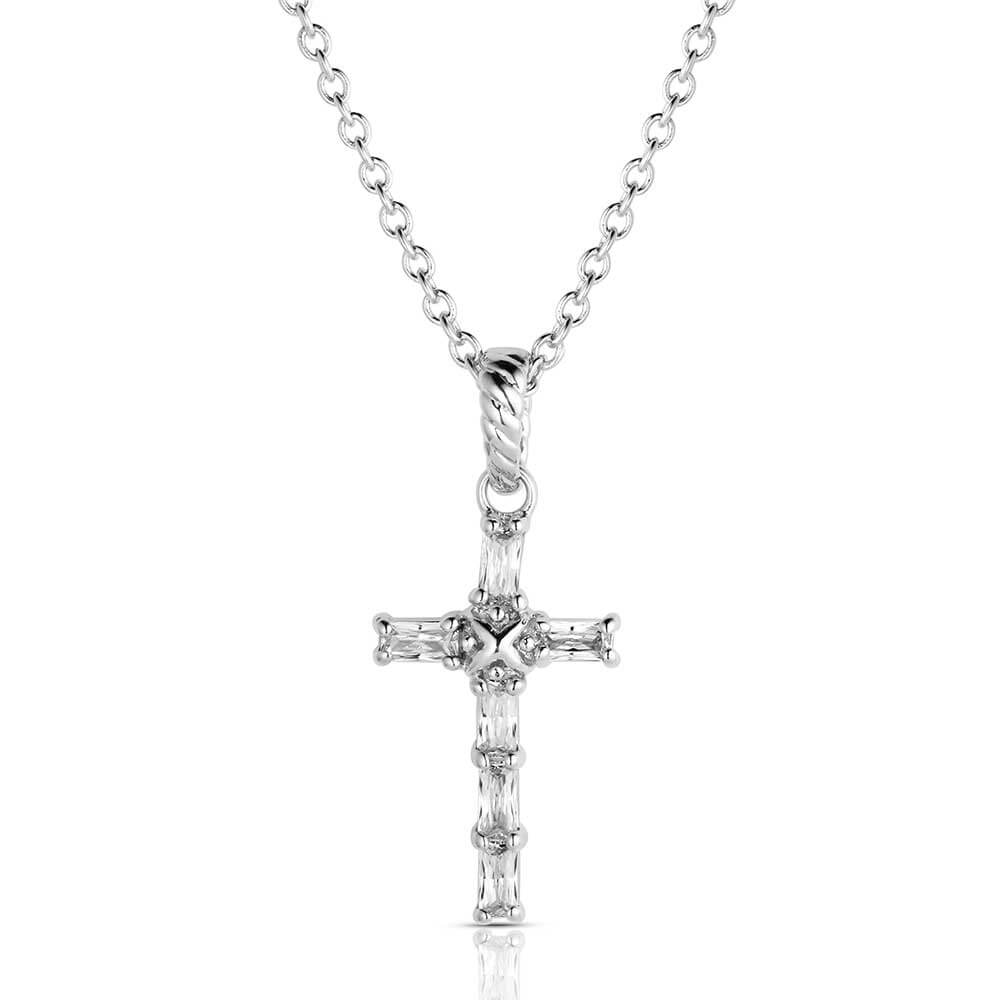Montana Silversmiths Acadian Cross Baguette Necklace Silver - NC3239