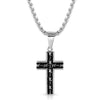Montana Silversmiths Barbed Wire Cross Necklace Silver/Black - NC5602