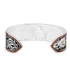 Montana Silversmiths Womens LeatherCut Tri-Colored Floral Cuff Bracelet - BC2598TRI-BK