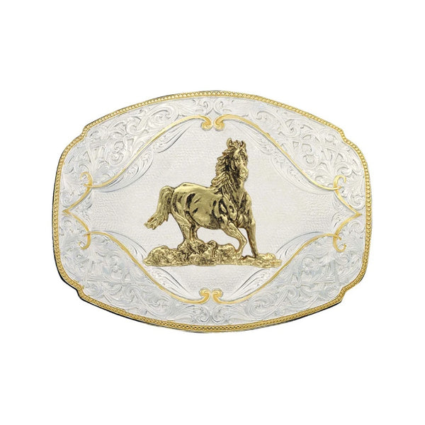 Montana Silversmiths Gold Dancing Horse Buckle Custom Silver Engraved Great !!! Get your Congress bling through Montana Silversmiths! With a  main image 4