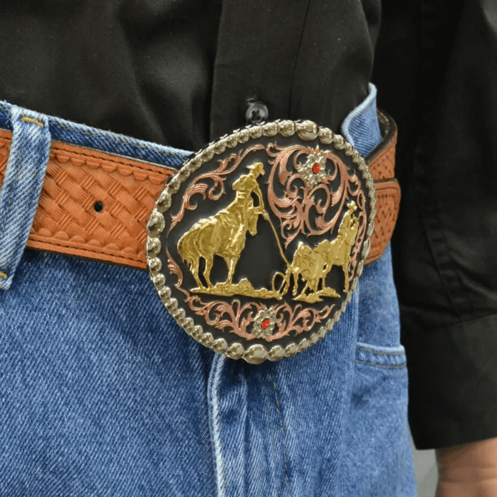 Montana Silversmiths Tri Color Team Roper Buckle - 60969