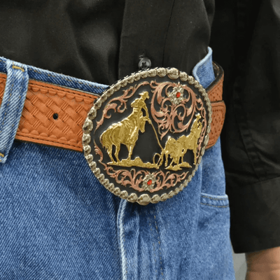 Montana Silversmiths Tri Color Team Roper Buckle - 60969