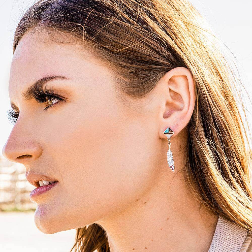 Montana Silversmiths Womens American Legends Feather Earrings - ER4823