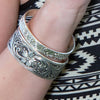 Montana Silversmiths Womens Antiqued Engraved Narrow Cuff Bracelet Silver - BC856RTS