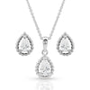 Montana Silversmiths Womens Arctic Rain Teardrop Jewelry Set - JS4652