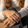 Montana Silversmiths Womens Crystal Crossover Open Ring - RG5624