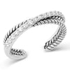 Montana Silversmiths Womens Crystal Crossover Open Ring - RG5624