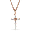 Montana Silversmiths Womens Entwined Rose Gold Brilliant Cross Necklace - NC3239RG