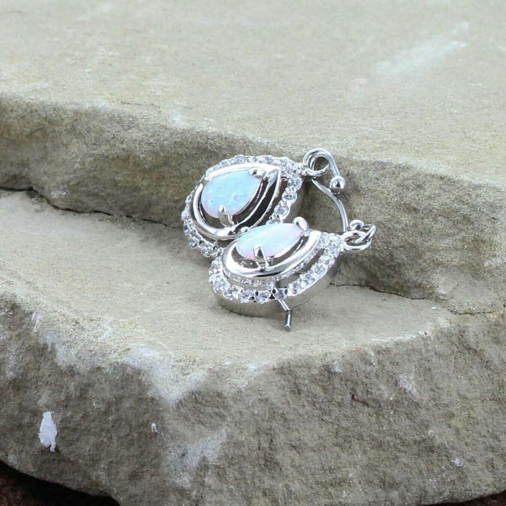 Montana Silversmiths Womens Lights On Ice Teardrop Earrings - ER2536