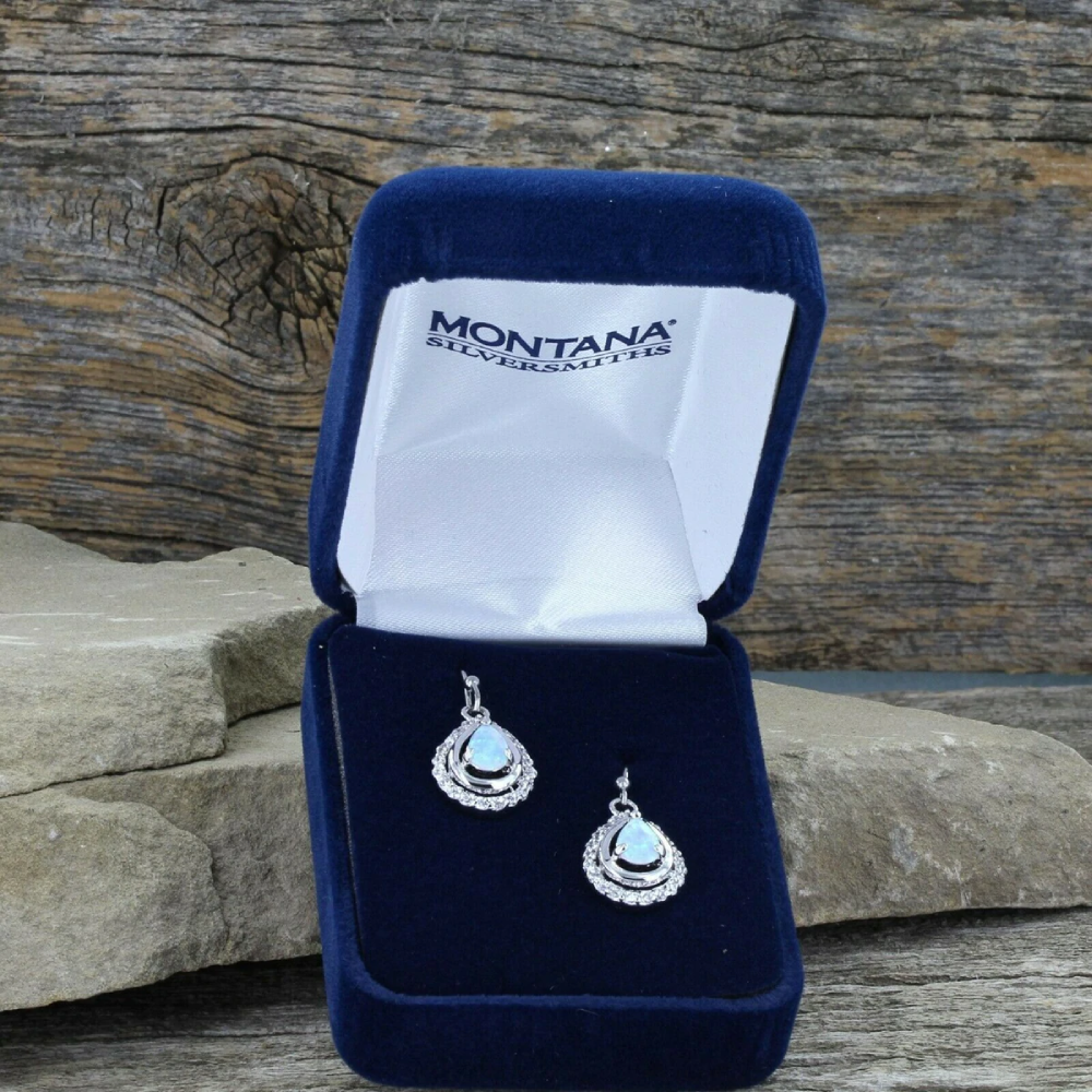 Montana Silversmiths Womens Lights On Ice Teardrop Earrings - ER2536