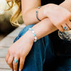 Montana Silversmiths Womens Oceans of Heaven Bracelet Silver/Turquoise/White - BC6024