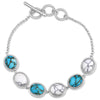 Montana Silversmiths Womens Oceans of Heaven Bracelet Silver/Turquoise/White - BC6024