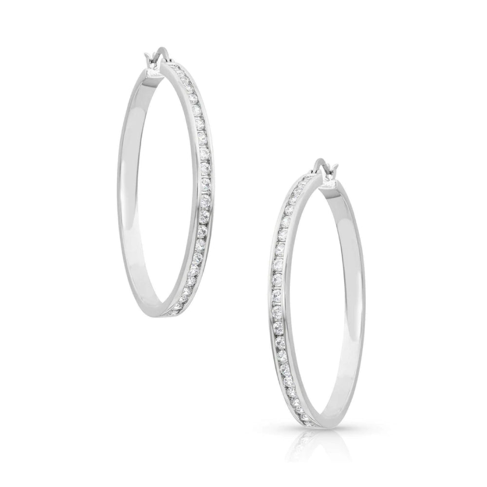 Montana Silversmiths Womens Star Light Lined Hoop Earrings