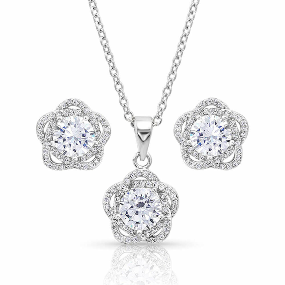 Montana Silversmiths Womens Starlight Flower Jewelry Set - JS4300