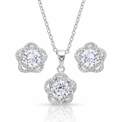 Montana Silversmiths Womens Starlight Flower Jewelry Set - JS4300