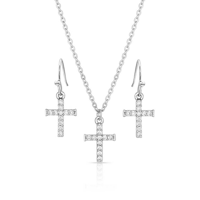Montana Silversmiths Womens Unwavering Cross Jewelry Set - JS4543