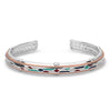 Montana Silversmiths Womens Western Mosaic Cuff Bracelet Rhodium and rose gold - BC5690