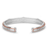 Montana Silversmiths Womens Western Mosaic Cuff Bracelet Rhodium and rose gold - BC5690