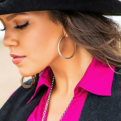 Montana Silversmiths Womens Star Light Lined Hoop Earrings