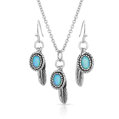 Montana Silversmiths Womens Wishing On Hope Opal Jewelry Set