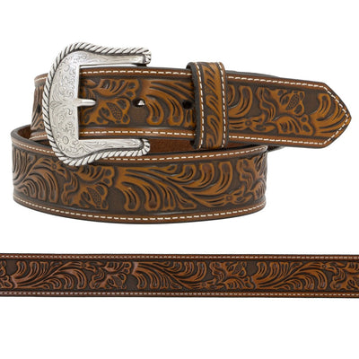 Nocona Brown Tooled Leather Belt - N2446008