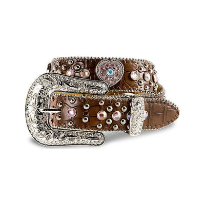 Nocona Girls Pink Hearts Belt