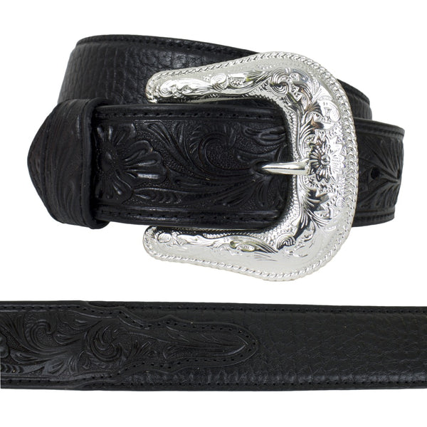 Nocona Mens Black Leather Embossed Western Belt - Shop Now