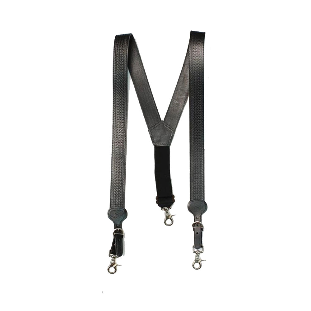 Nocona Mens Black Leather Suspenders - N8512401