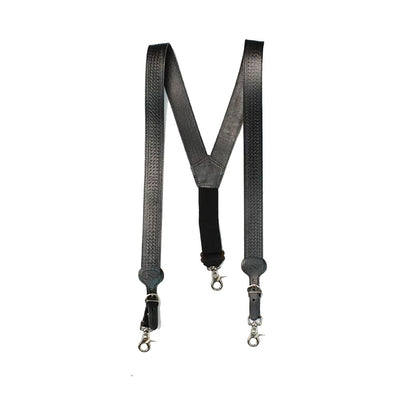 Nocona Mens Black Leather Suspenders - N8512401
