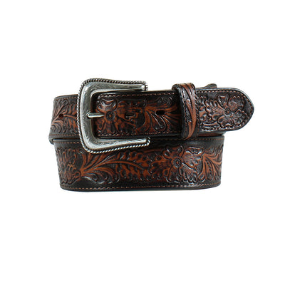 Nocona Mens Embossed Floral Leather Belt - N210006402