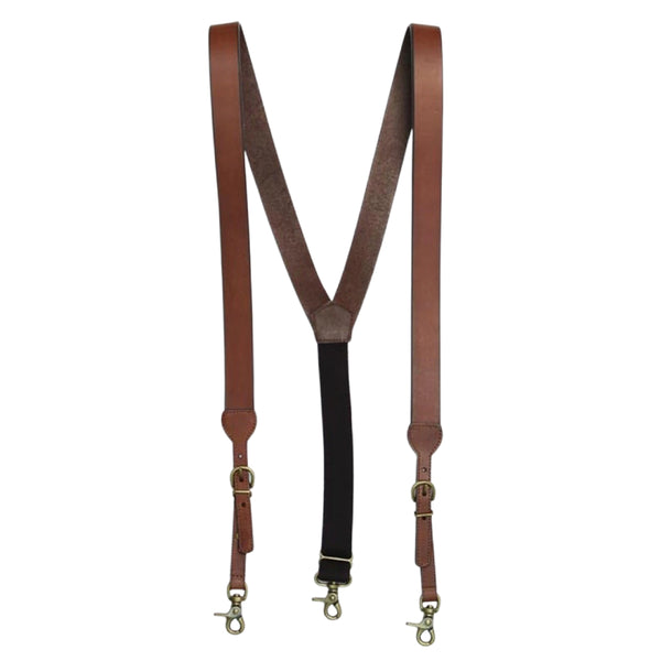 Nocona Mens Leather Galluse Suspenders | Brown | Buy Now